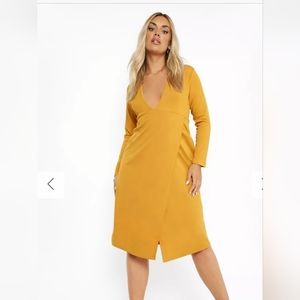 Boohoo yellow(mustard) size 20 Dress